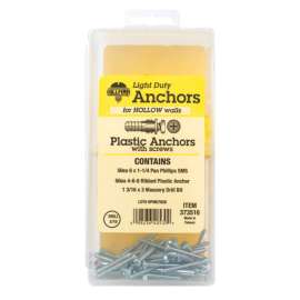 Hillman 0.164 in. D X 7/8 in. L Plastic Pan Head Ribbed Anchor Kit 101 pk