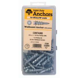 Hillman .164 in. D X 1-1/4 in. L Zinc Pan Head Wallboard Anchor Kit 1 pk