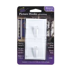 Magic Mounts Self Stick Adhesive Picture Hooks 4 lb 2 pk