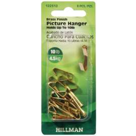 Hillman AnchorWire Brass-Plated Gold Conventional Picture Hanger 10 lb 8 pk