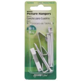 Hillman AnchorWire Steel-Plated White Standard Picture Hanger 50 lb 3 pk