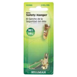 Hillman AnchorWire Brass-Plated Gold Safety Picture Hanger 30 lb 2 pk