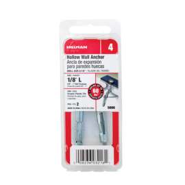 Hillman 1/8 in. D X 12 in. L Metal Round Head Hollow Wall Anchors 2 pk