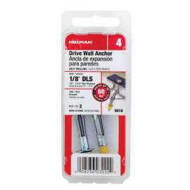 Hillman 1/8 in. D X 1/8 LS Multi-Grip Range in. L Steel Round Head Drive Wall Anchors 2 pk