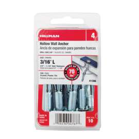 Hillman 3/16 in. D X 3/16 Long in. L Metal Pan Head Hollow Wall Anchors 10 pk