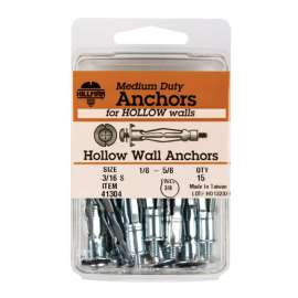 Hillman 3/16 in. D X 3/16 Short in. L Metal Pan Head Hollow Wall Anchors 15 pk