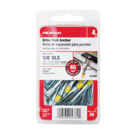 Hillman 1/8 in. D X 1/8 LS Multi-Grip Range in. L Metal Pan Head Drive Wall Anchors 20 pk