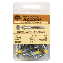 Hillman 1/8 in. D X 1/8 Short in. L Metal Pan Head Drive Wall Anchors 20 pk