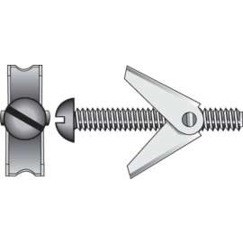 Hillman 1/8 in. D X 3 in. L Round Steel Toggle Bolt 2 pk