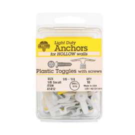 Hillman 1/8 in. D X 1/8 Small in. L Plastic Pan Head Pop-Toggle Anchors 10 pk