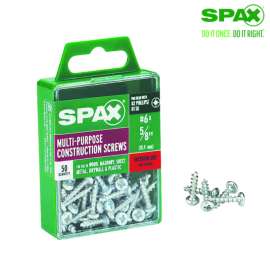 Spax No. 6 X 5/8 in. L Phillips/Square Zinc-Plated Multi-Purpose Screws 50 pk