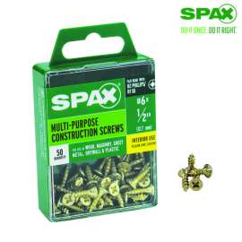 Spax No. 6 Label X 1/2 in. L Phillips/Square Flat Head Multi-Purpose Screws 50 pk