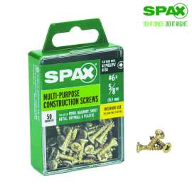 Spax No. 6 Label X 5/8 in. L Phillips/Square Flat Head Multi-Purpose Screws 50 pk