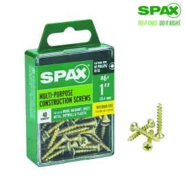 Spax No. 6 Label X 1 in. L Phillips/Square Flat Head Multi-Purpose Screws 40 pk