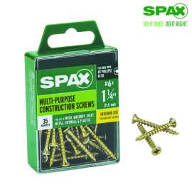 Spax No. 6 Label X 1-1/4 in. L Phillips/Square Flat Head Multi-Purpose Screws 35 pk