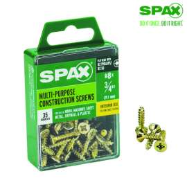 Spax No. 8 Label X 3/4 in. L Phillips/Square Flat Head Multi-Purpose Screws 35 pk