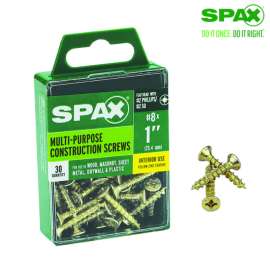 Spax No. 8 Label X 1 in. L Phillips/Square Flat Head Multi-Purpose Screws 30 pk