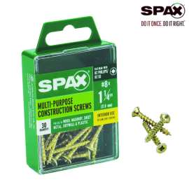 Spax No. 8l Label X 1-1/4 in. L Phillips/Square Flat Head Multi-Purpose Screws 30 pk