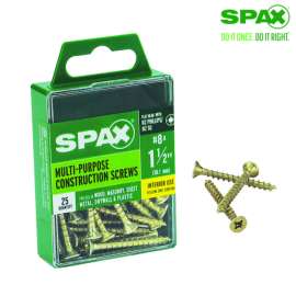 Spax No. 8 Label X 1-1/2 in. L Phillips/Square Flat Head Multi-Purpose Screws 25 pk