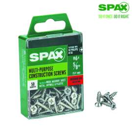 Spax No. 6 Label X 5/8 in. L Phillips/Square Flat Head Multi-Purpose Screws 50 pk