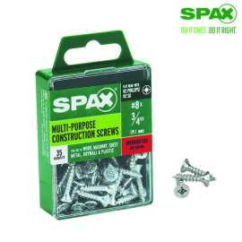 Spax No. 8 Label X 3/4 in. L Phillips/Square Flat Head Multi-Purpose Screws 35 pk