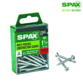 Spax No. 8 Label X 1-1/2 in. L Phillips/Square Flat Head Multi-Purpose Screws 25 pk