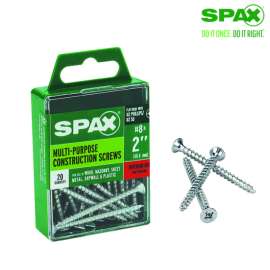 Spax No. 8 Label X 2 in. L Phillips/Square Flat Head Multi-Purpose Screws 20 pk