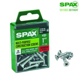 Spax No. 10 Label X 1 in. L Phillips/Square Flat Head Multi-Purpose Screws 20 pk