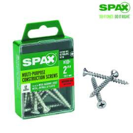 Spax No. 10 Label X 2 in. L Phillips/Square Flat Head Multi-Purpose Screws 12 pk