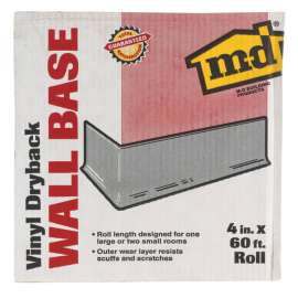 M-D 4 in. H X 4 in. W X 60 ft. L Prefinished Silver Gray Vinyl Wall Base