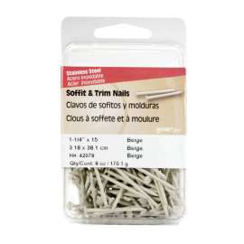 Hillman 1-1/4 in. Soffit and Trim Stainless Steel Nail Flat Head