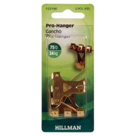 Hillman AnchorWire Brass-Plated Gold Professional Picture Hanger 75 lb 2 pk