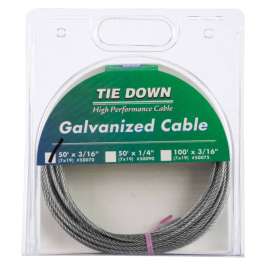 Tie Down Engineering Galvanized Galvanized Steel 3/16 in. D X 50 ft. L Aircraft Cable