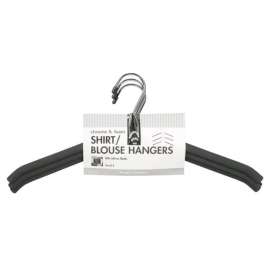 Whitmor 7-1/4 in. H X 1-1/4 in. W X 16-7/8 in. L Steel Black/Silver Shirt/Blouse Hanger 3 pk