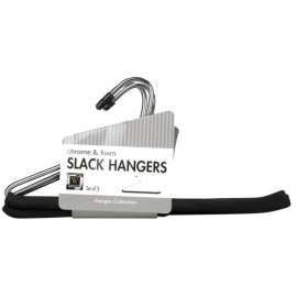 Whitmor 13-5/16 in. H X 1/2 in. W X 14-2/5 in. L Steel Black/Silver Slack Hanger 3 pk