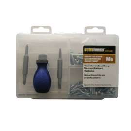 Hillman Assorted Hex/Slotted Flat Head Assorted Screw and Driver Assortment 1 pk