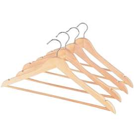 Whitmor 9-1/4 in. H X 1/2 in. W X 17-1/2 in. L Wood Brown Suit Hanger 16 pk