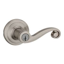 Kwikset SmartKey Lido Satin Nickel Entry Lockset KW1 1-3/4 in.