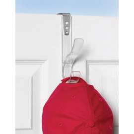 Spectrum 7 in. L Gloss Clear Plastic/Steel Medium Edge Adjustable Over the Door Hat & Coat Hook 1 pk