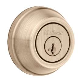 Kwikset SmartKey Antique Brass Metal Gatelatch Deadbolt