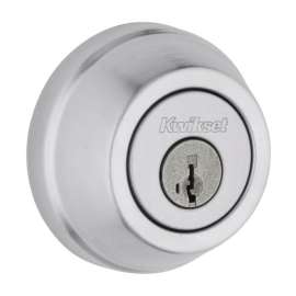 Kwikset SmartKey Satin Chrome Metal Gatelatch Deadbolt