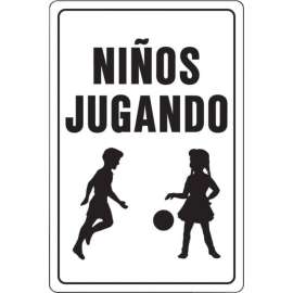 Hy-Ko Spanish White Informational Sign 18 in. H X 12 in. W