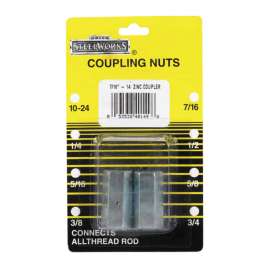 Boltmaster 7/16 - 14 in. Steel Coupling Nut 2 pk