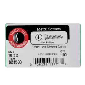 Hillman No. 10 X 2 in. L Phillips Flat Head Sheet Metal Screws 100 pk