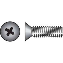 Hillman No. 8-32 X 1-1/4 in. L Phillips Flat Head Stainless Steel Machine Screws 100 pk