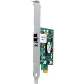 Allied Telesis Fast Ethernet Fiber Network Interface Card with PCI-Express, PCI Express x1, 1 Port(s), Low-profile, Full-height, 100Base-FX