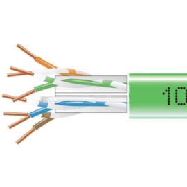 Black Box Corporatio Black Box CAT6 550-MHz Solid Bulk Cable UTP CMP Plenum GN 1000FT Pull-Box, 1000 ft Category 6 Network Cable for Network Device, First End: Bare Wire, Second End: Bare Wire, 1 Gbit/s
