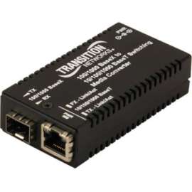 Transition Networks Mini Gigabit Ethernet Media Converter, 1 x Network (RJ-45), Gigabit Ethernet, 1000Base-X, 10/100/1000Base-T, 1 x Expansion Slots
