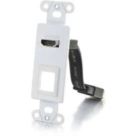 C2G HDMI Pass Through Decorative Wall Plate with One Keystone, White, White, Aluminum, 1 x HDMI Port(s)