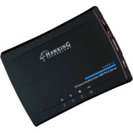 Hawking Wireless Multifunction USB Print Server, ISM Band, 2.40 GHz ISM Maximum Frequency, 150 Mbit/s Wireless Transmission Speed, Network (RJ-45)